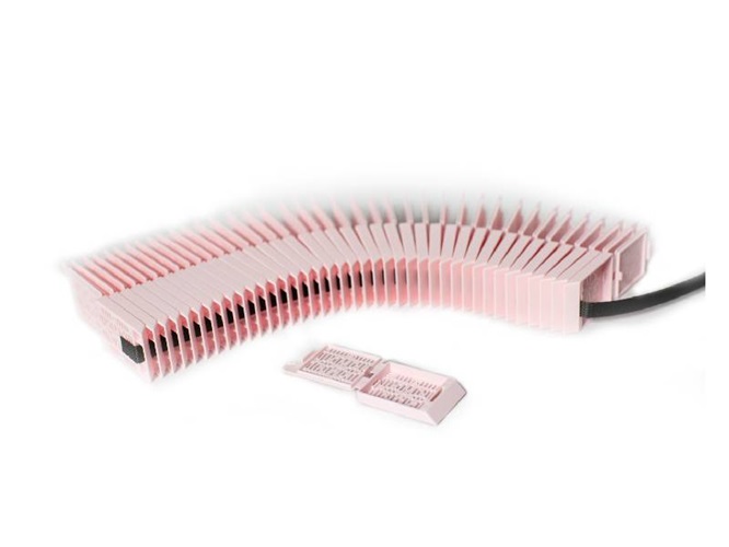 Diaprint biopsy cassettes stacked, specific for print, with cover, pink